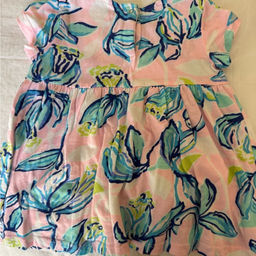 Lily Pulitzer Floral Pink and Blue Baby Dress